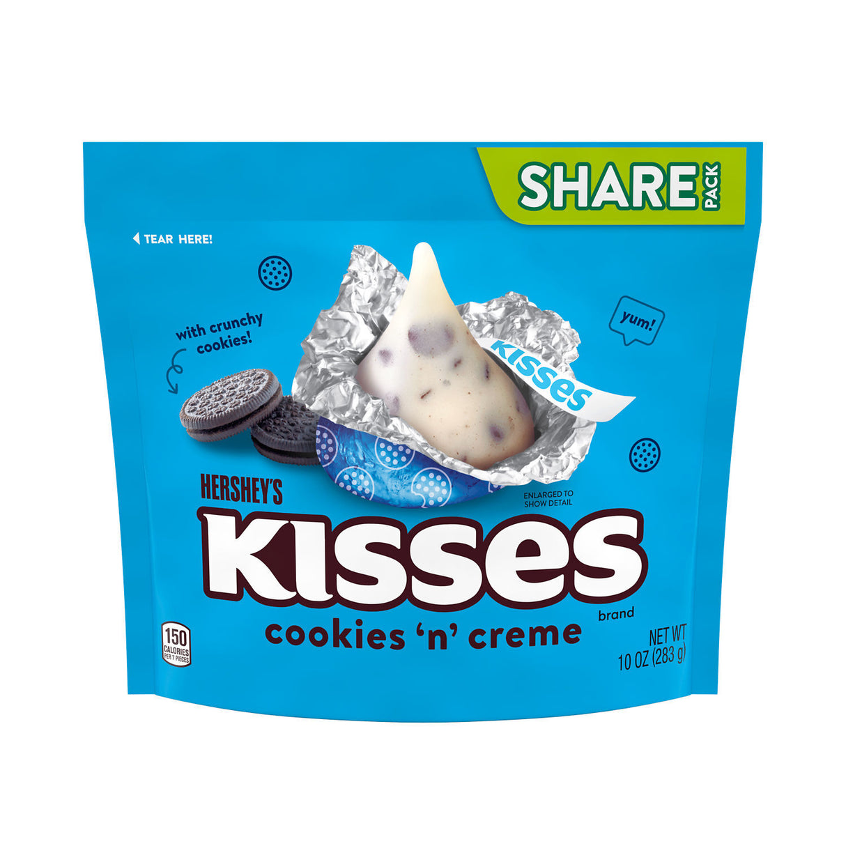 +HERSHEY'S Cookies 'n' Creme KISSES Share Pack Stand Up Bag, 10 oz., 8 ct.