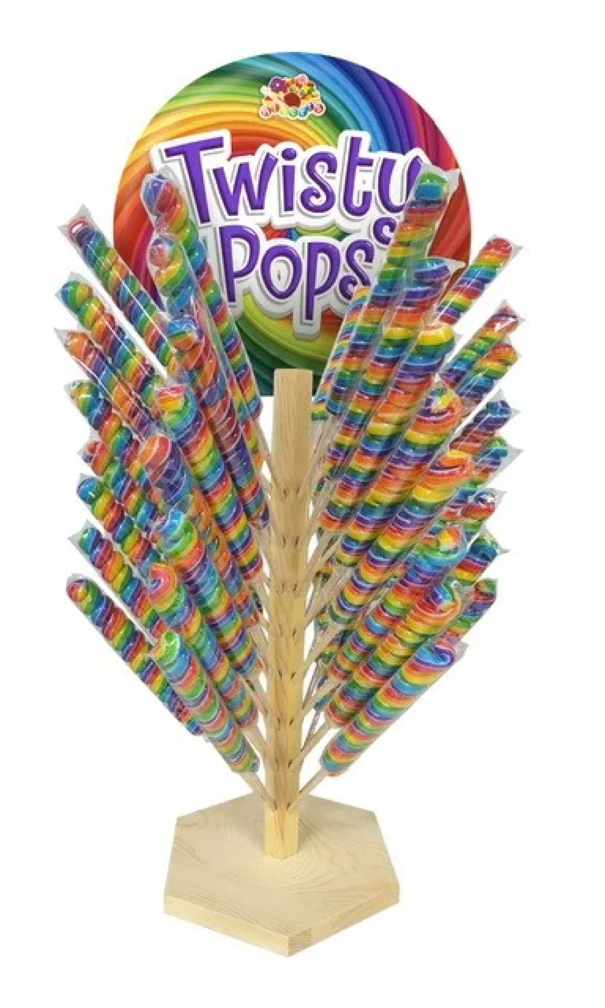 Alberts Twisty Pops On Wooden Tree 3oz 48ct