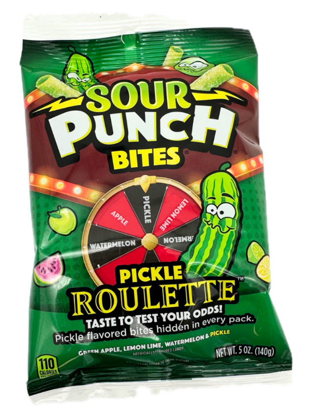 Sour Punch Bites Pickle Roulette Peg 5oz 12ct