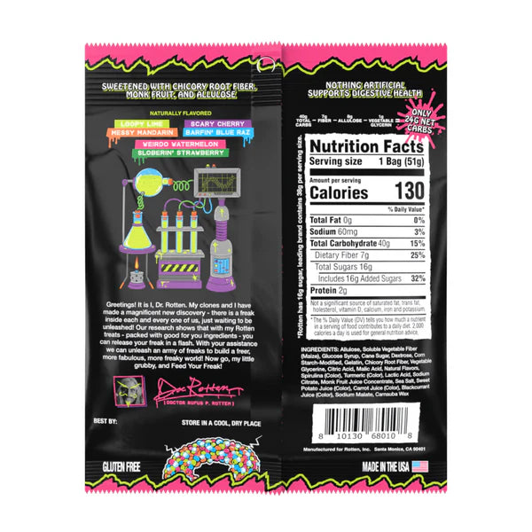 Rotten Sour Gummy Cruncheez 1.8oz 8ct