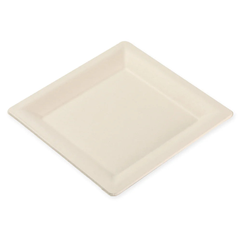 8x8" Disposable Bamboo Square Plates -50 Plates - Default Title Eco Essential Products Plates Candy Store For Me