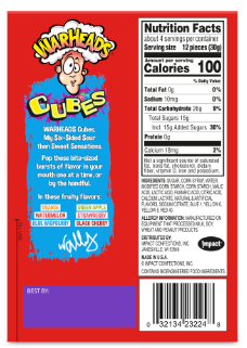 Impact Warheads Sour Chewy Cubes Theater Box 4oz 12ct - Default Title Impact Candy Candy Store For Me