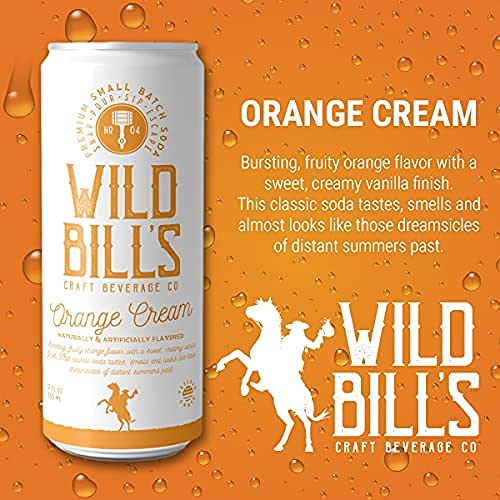 Wild Bill's Orange Cream Soda 12oz Cans 12ct Case