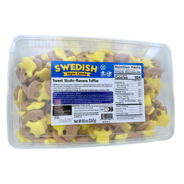 Swedish Style Sweet Banana Toffee Skulls 5lb tub