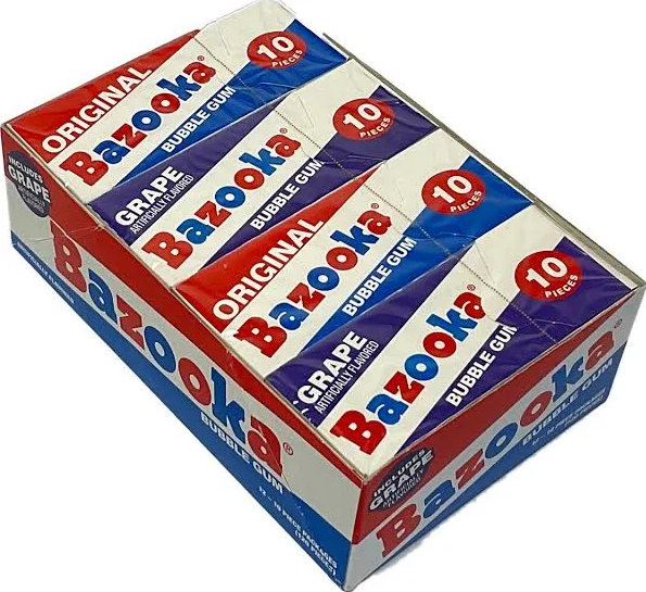 The Bazooka Company- Bazooka Bubble Gum Wallet Pack 12ct - Default Title The Bazooka Company Candy Candy Store For Me