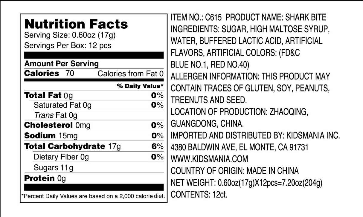 Kidsmania Shark Bite Candy Toy Lollipops 12ct - Default Title Kidsmania Candy Store For Me