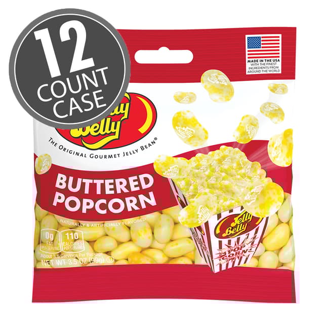 Jelly belly Buttered Popcorn 3.5oz bags 12ct case