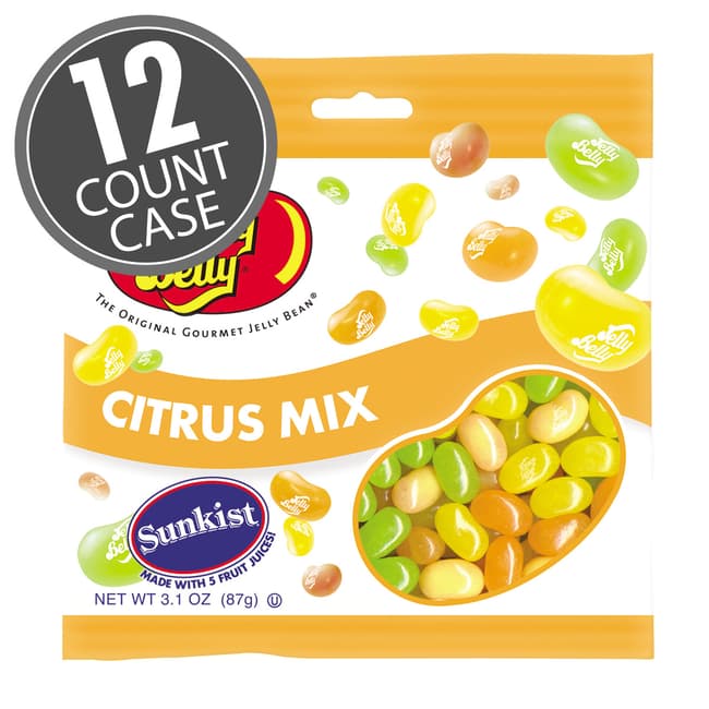 Jelly Belly Sunkist Citrus Mix 3.1oz bags 12ct case