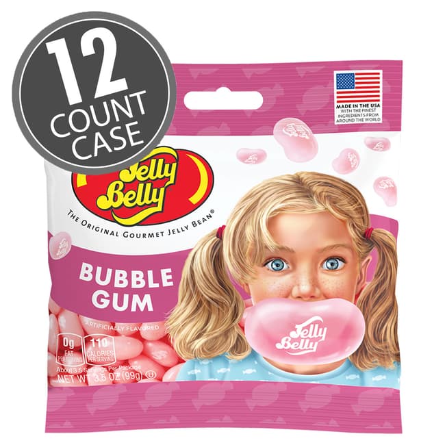 Jelly Belly Bubble Gum 3.5oz bags 12ct case