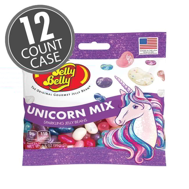 Jelly Belly Unicorn Mix Sparkling Beans 3.5oz bags 12ct case