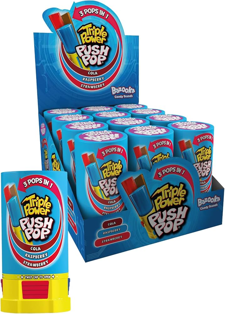 The Bazooka Company Push Pops Triple Power 16ct