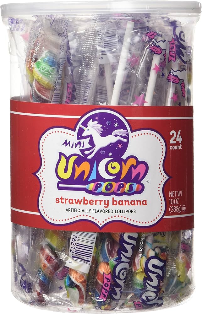 Adams & Brooks Rainbow Mini Unicorn Pop Jar 24ct