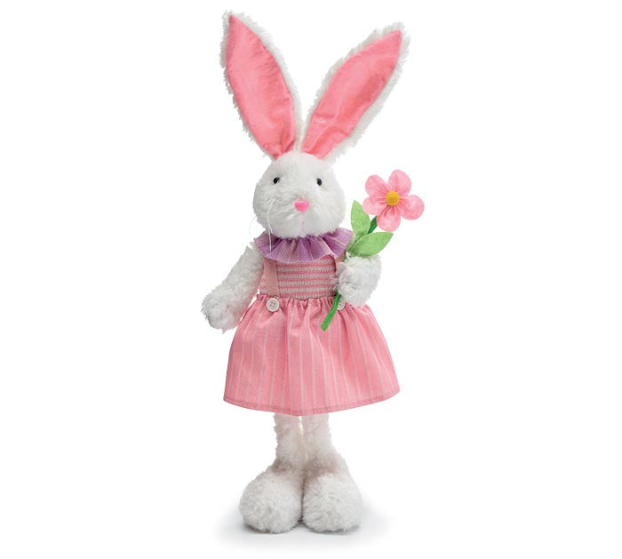 Standing Girl Bunny with Flower in Hand