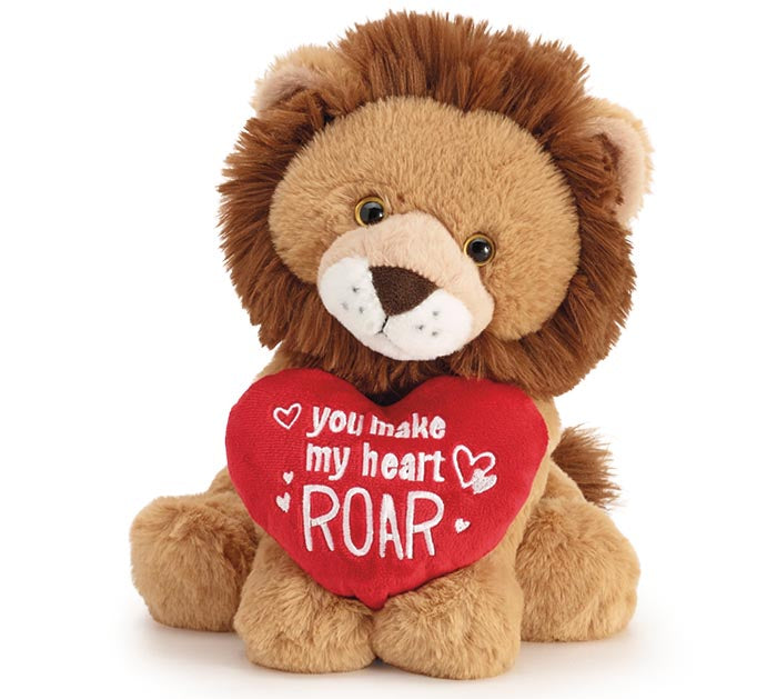 Plush Lion With Heart "You Make My Heart Roar" 1pc