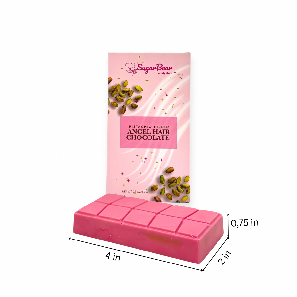 Pistachio Filled Angel Hair Milk Chocolate (small) 10ct