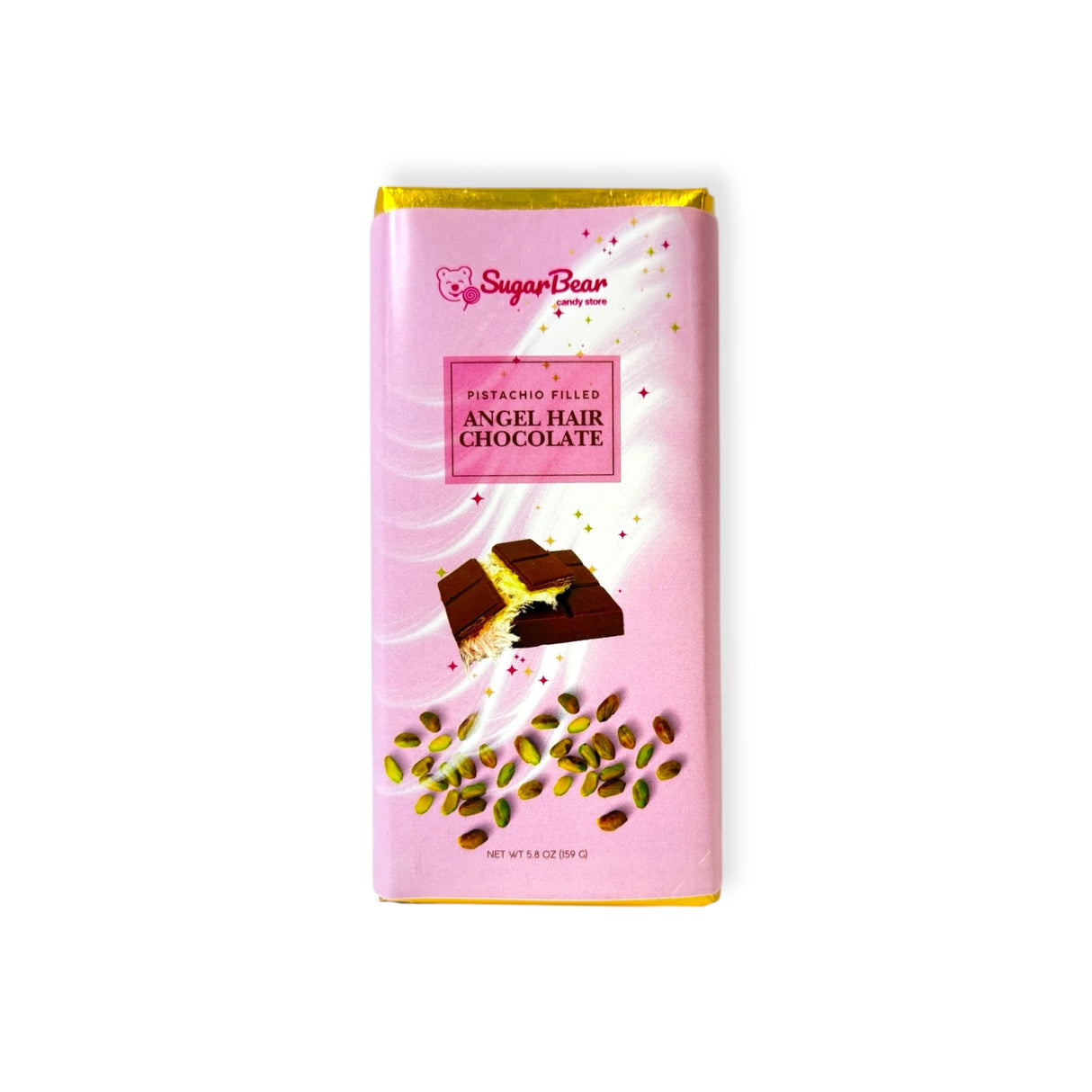 Pistachio Filled Angel Hair Milk Chocolate (large) 5.8oz 10ct