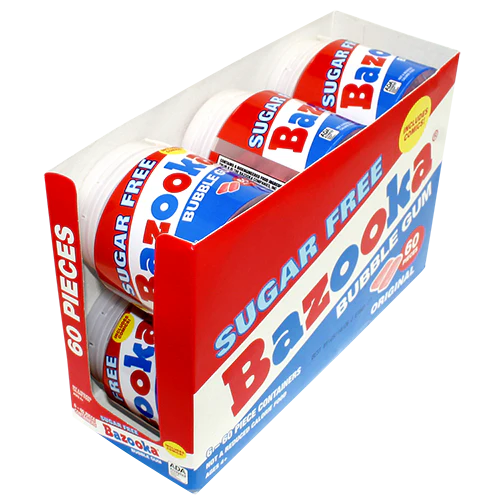 Bazooka To Go Cup 60ct Sugar Free Original 6 Ct