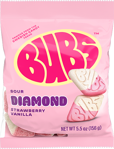 Bubs Sour Diamond Strawberry Vanilla 5.5oz 8ct