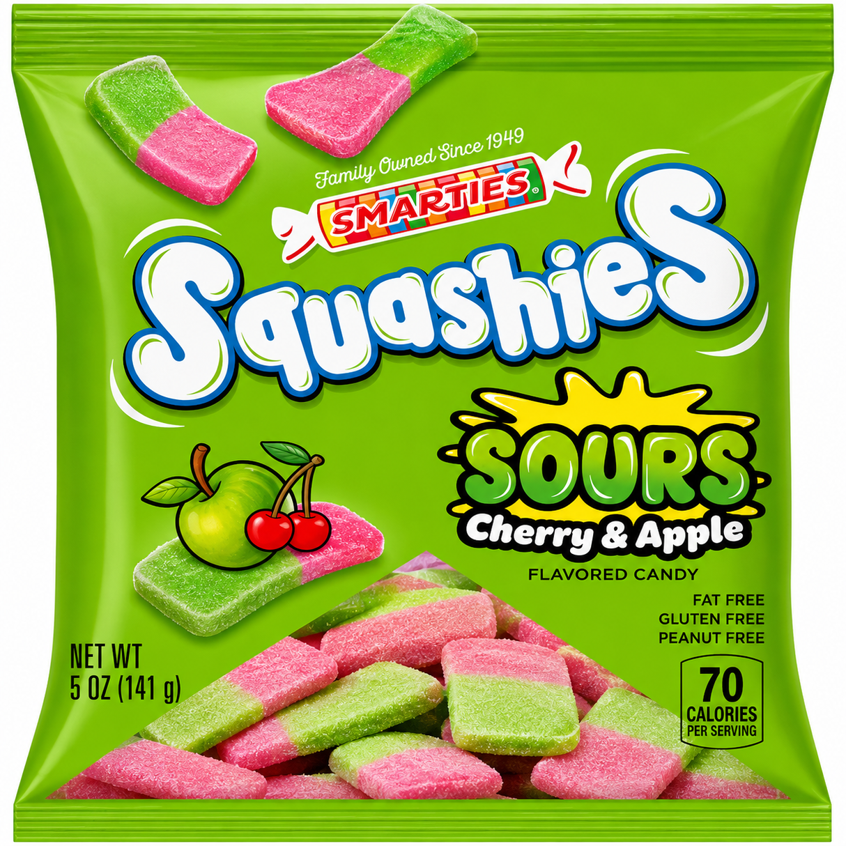 Smarties Sour Squashies Cherry & Apple 5oz 12ct