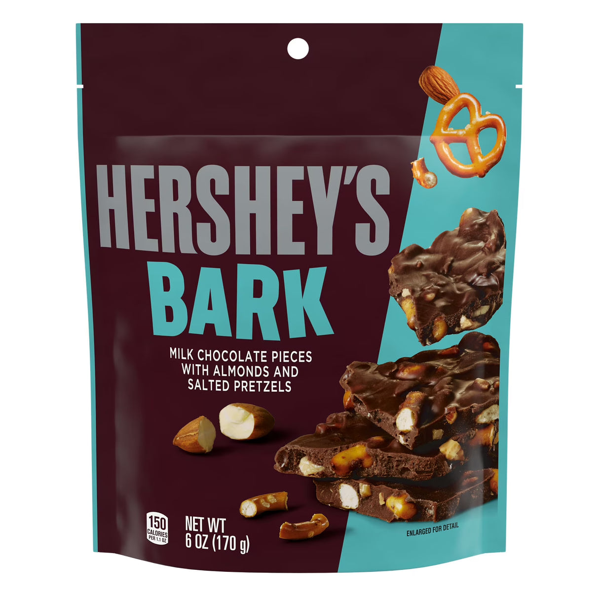 Hershey's Bark w/Pretzels & Almonds Pouch Bag 6oz 6ct