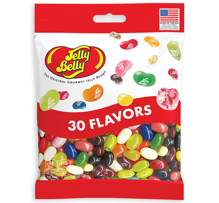 Jelly Belly 30 Flavors Assorted 7oz Peg Bag 12ct