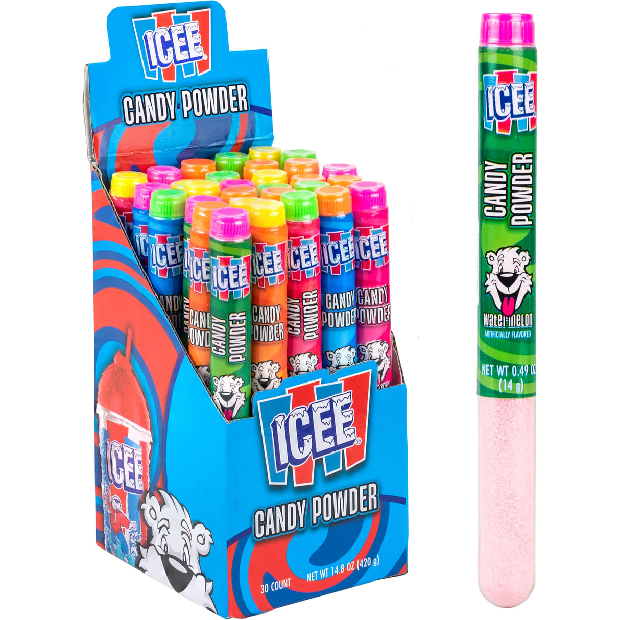 Kokos Icee Sour Tubes Powder Candy 30ct (12 boxes per case)