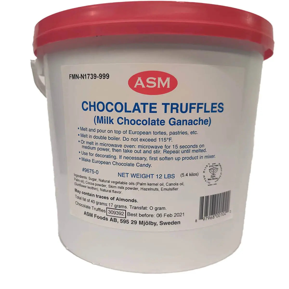 Barry Callebaut ASM Milk Genache 12lb Pail