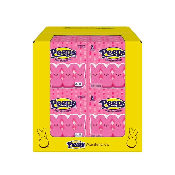 Peeps Marshmallow Bunnies Pink 12pk 24ct