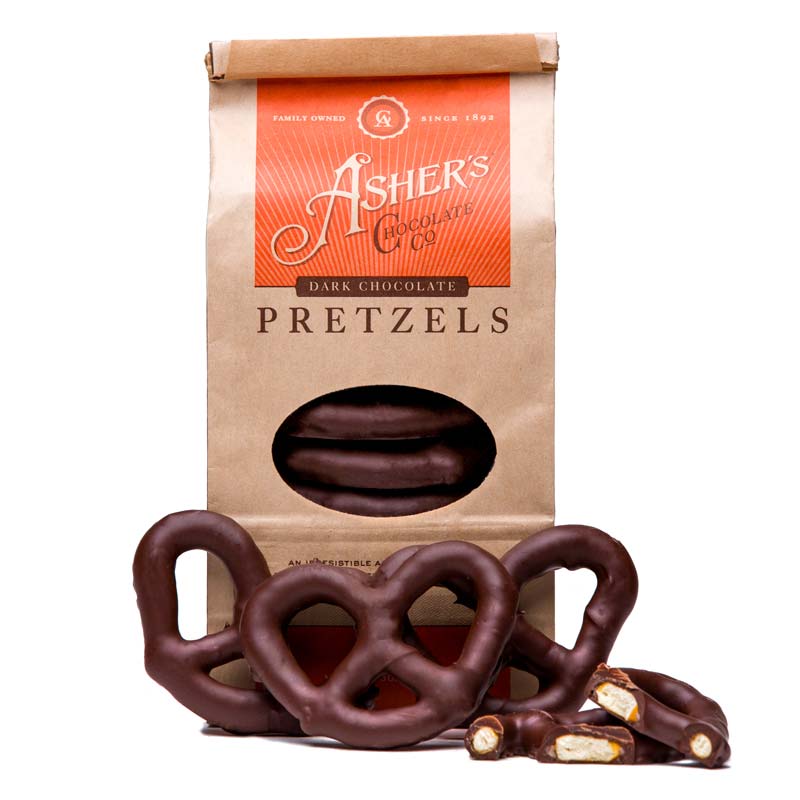 Asher Dark Chocolate Smothered Pretzels Coffee Bags 6.5oz 12ct