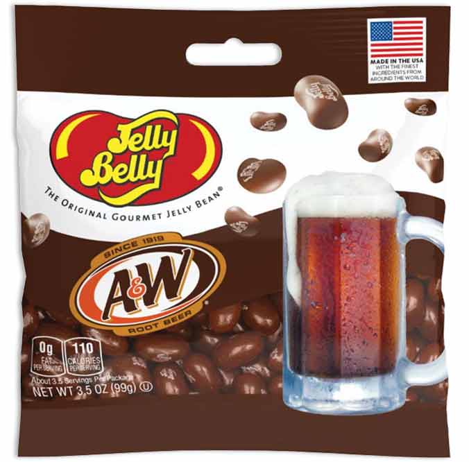 JELLY BELLY PEG BAG - A&W ROOT BEER 3.5oz 12ct