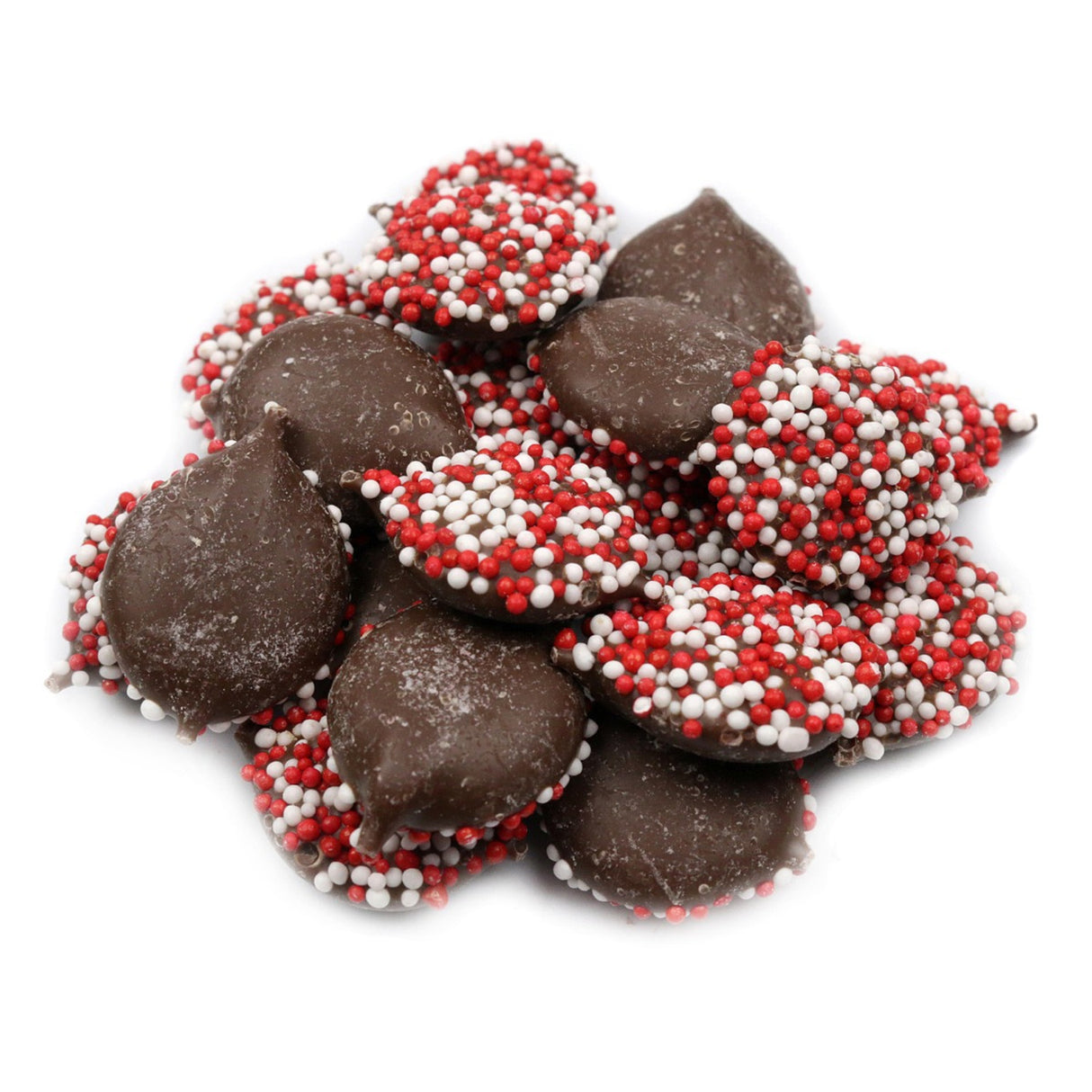 Asher Milk Chocolate Nonpareils with Red & White Seeds 8lb