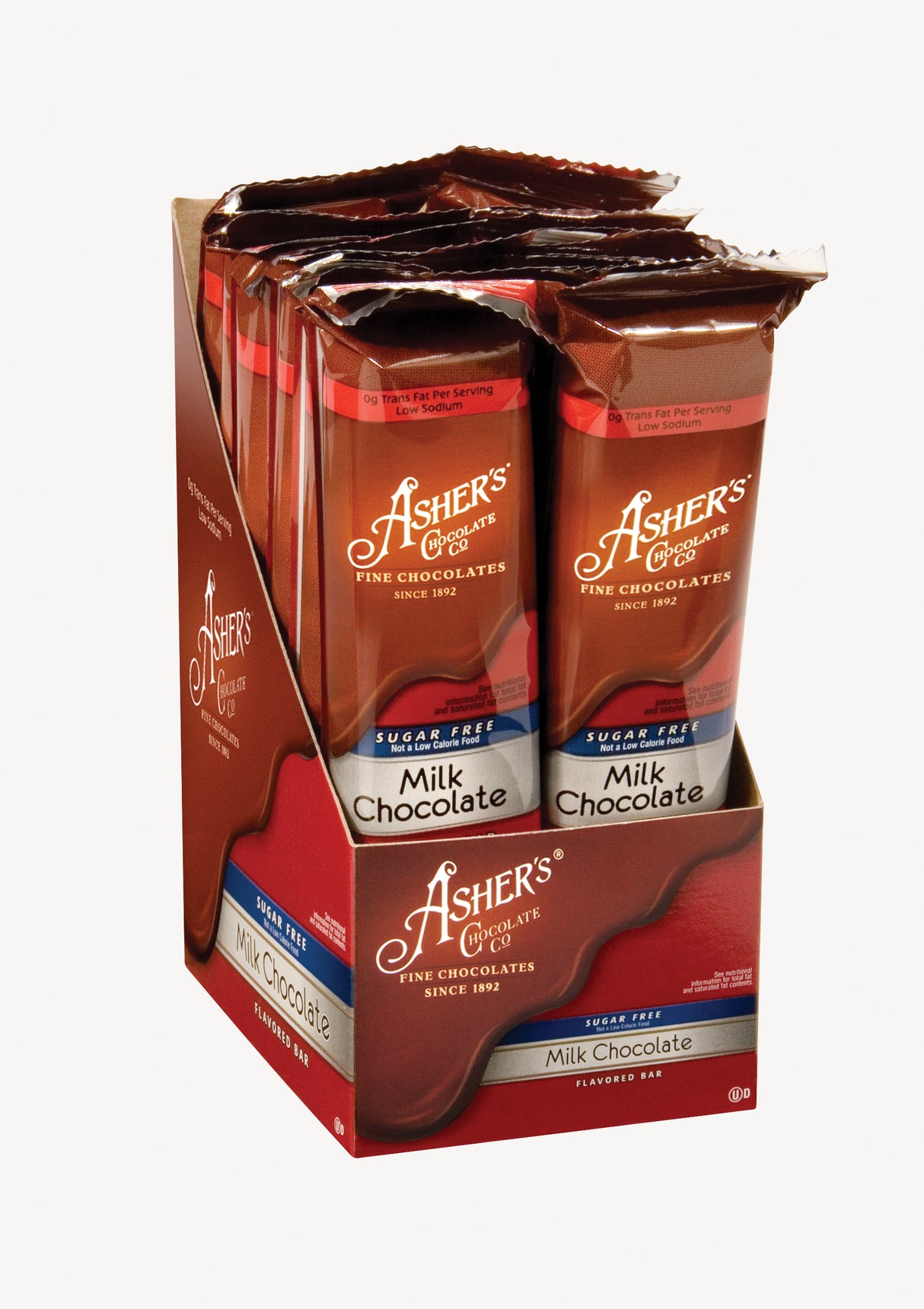 Asher Sugar Free Solid Milk Chocolate Bar 12ct - Default Title Asher's Chocolates Fine Chocolate Candy Store For Me