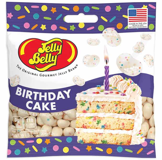 JELLY BELLY PEG BAG - BIRTHDAY CAKE 3.5oz 12ct