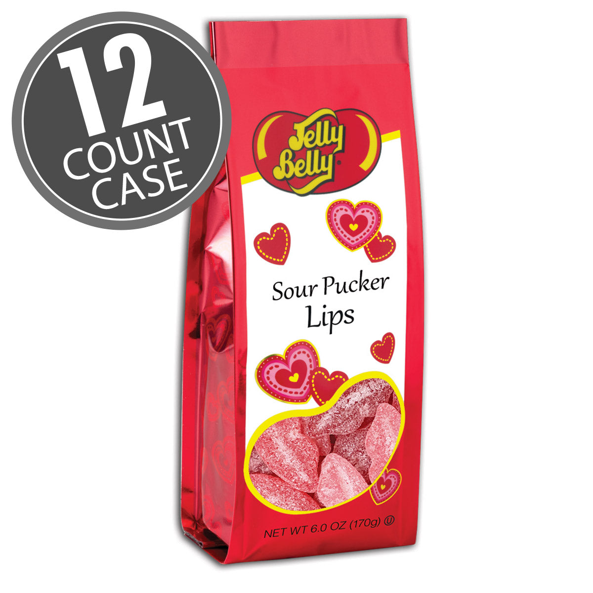 Jelly Belly Sour Pucker Lips Gift Bag 6oz 12ct