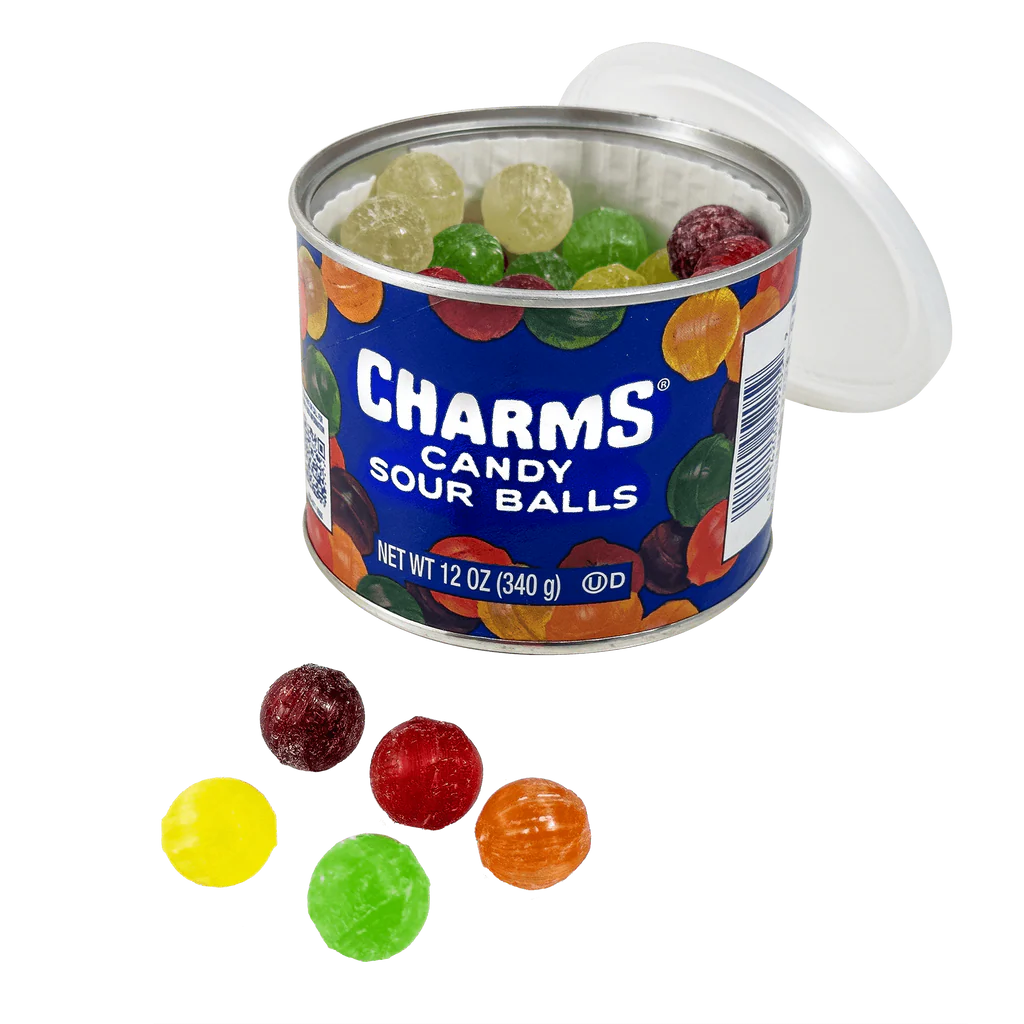 Charms Candy Sour Balls Old Fashioned Canister 12oz 12ct
