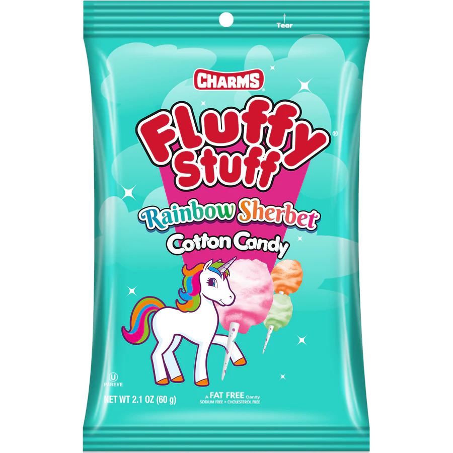 Charms Rainbow Sherbert Fluffy Stuff 2.1oz 24ct