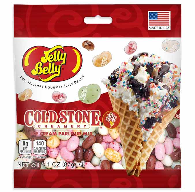 JELLY BELLY PEG BAG - COLD STONE ICE CREAM PARLOR MIX 3.1oz 12ct