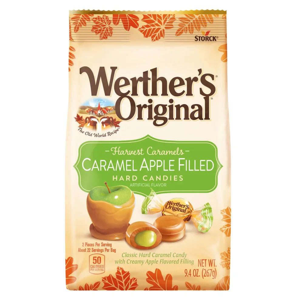 Werther's Original Caramel Apple Filled 9.4oz Stand Up Bag 10 Ct Stackable Tray