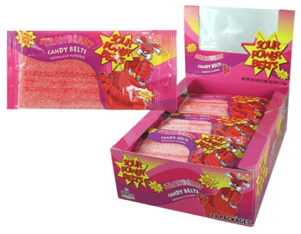 Dorval Strawberry Sour Belts 24ct - Default Title Dorval Trading Company Candy Store For Me