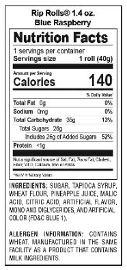 Foreign Candy Company Rip Rolls Blue Raspberry 24ct - Default Title Foreign Candy Company Candy Candy Store For Me