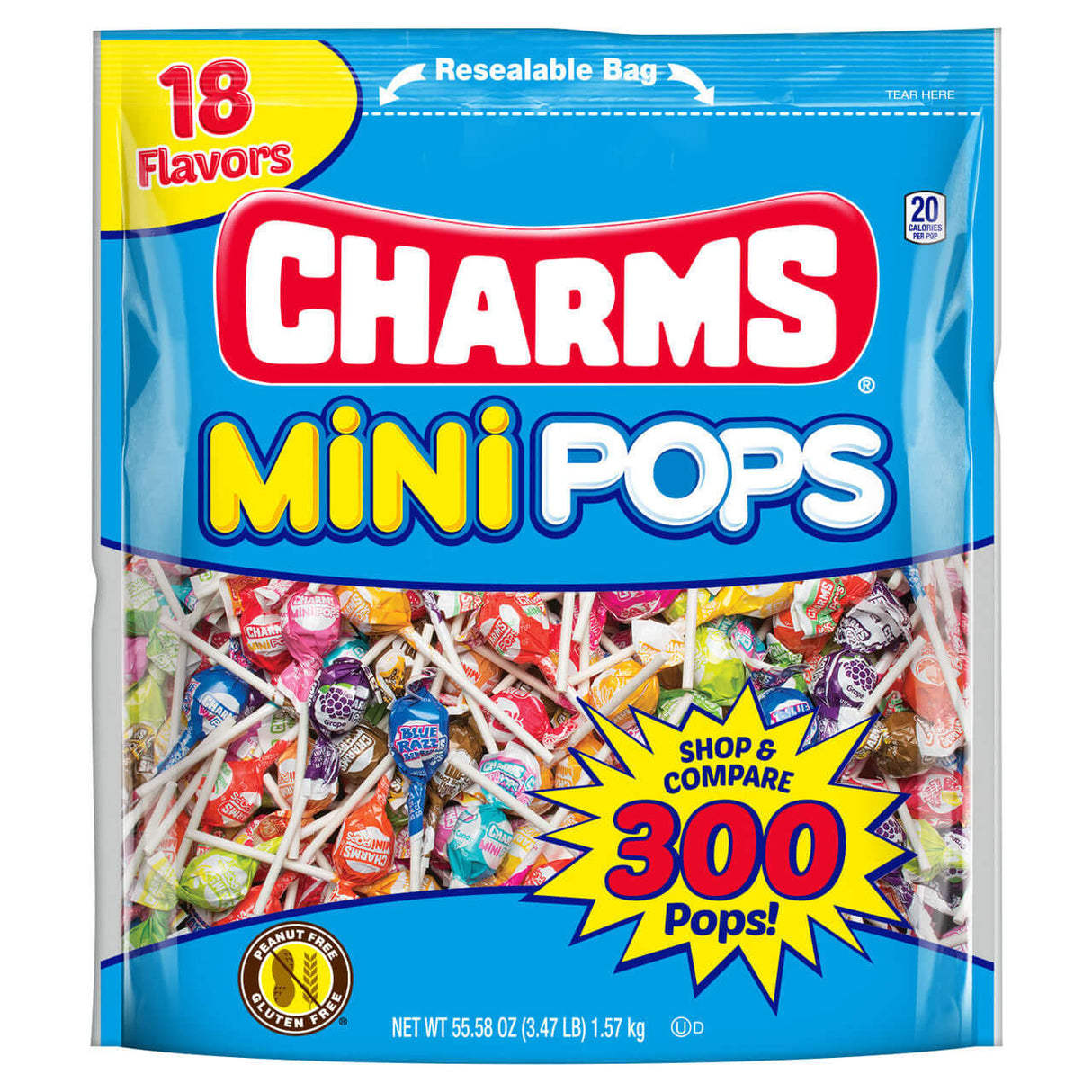 Charms Mini Pops 300ct 55.58 oz - Default Title Charms Novelty Candy Store For Me