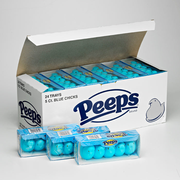 Peeps Marshmallow Blue Chicks 5ct 24ct