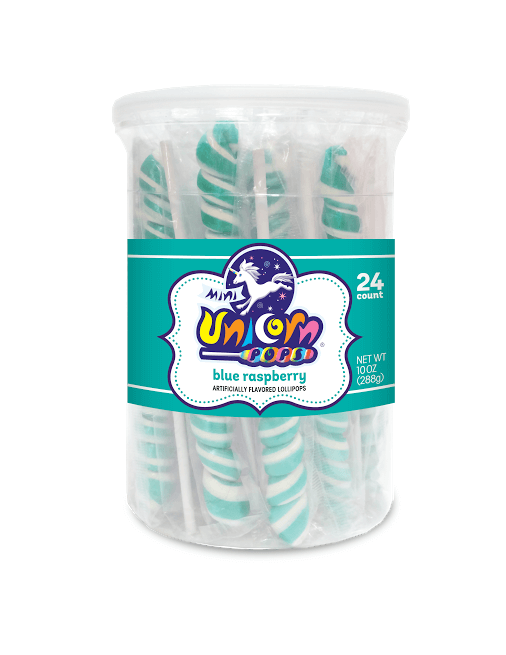 Adams & Brooks Turquoise Mini Unicorn Pop jar 24ct - Default Title Adams & Brooks Lollipops Candy Store For Me