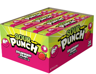 Sour Punch Straws Strawberry 2oz 24ct