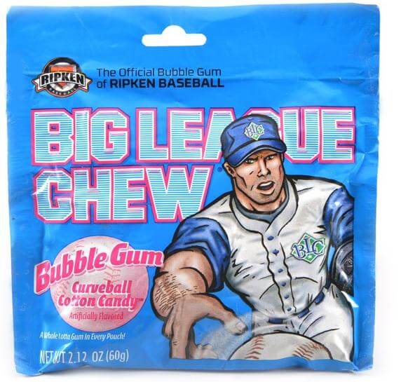Big League Chew Gum Sour Apple 2.12oz pack or 12ct box