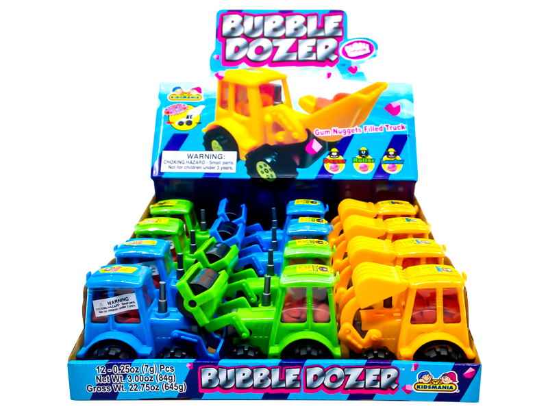 Kidsmania Bubble Dozer Bubblegum Filled Construction Trucks 12ct - Default Title Kidsmania Candy Store For Me