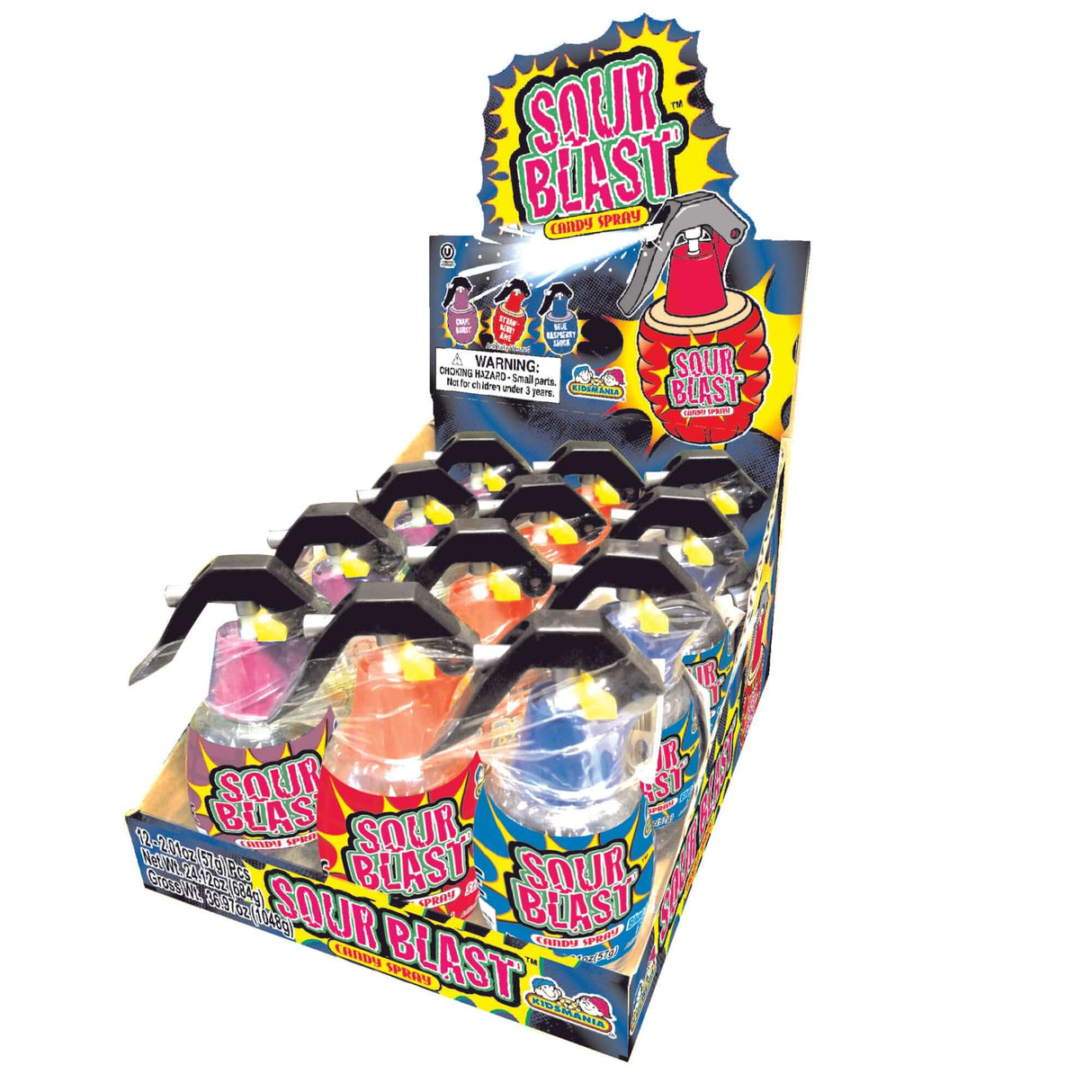 Kidsmania Sour Blast Grenade Candy Sprays 12ct - Default Title Kidsmania Candy Store For Me