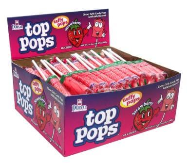 Dorval Strawberry Top Pops 48ct - Default Title Dorval Trading Company Candy Store For Me