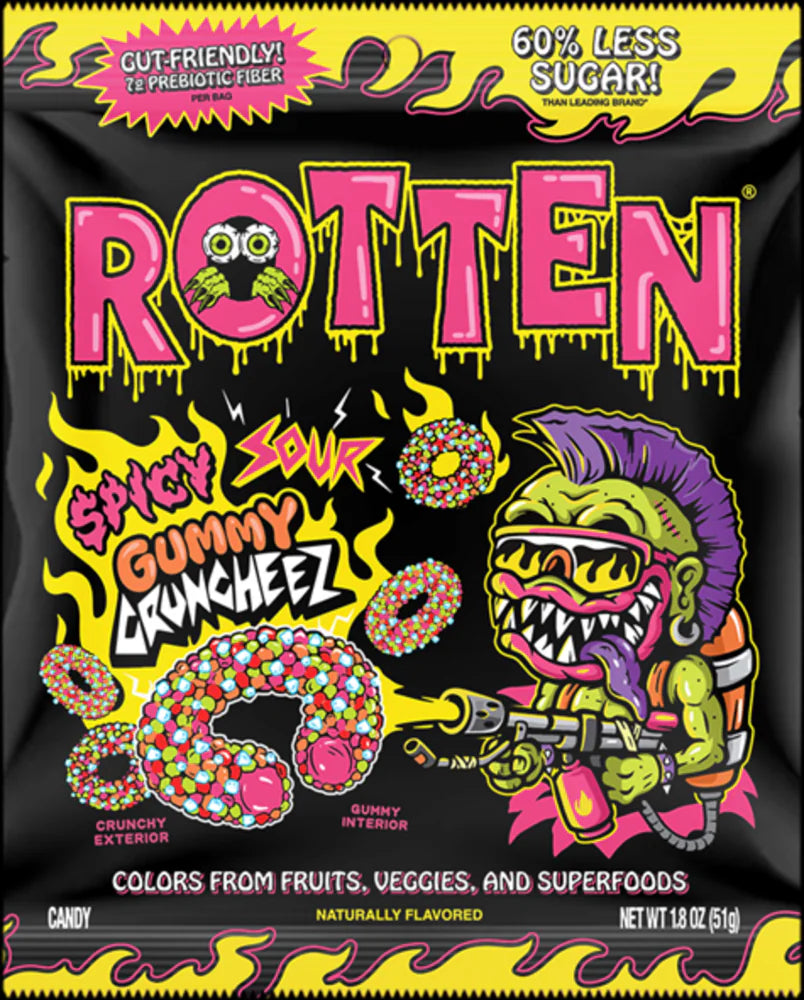 Rotten Spicy Sour Gummy Cruncheez 1.8oz 8ct