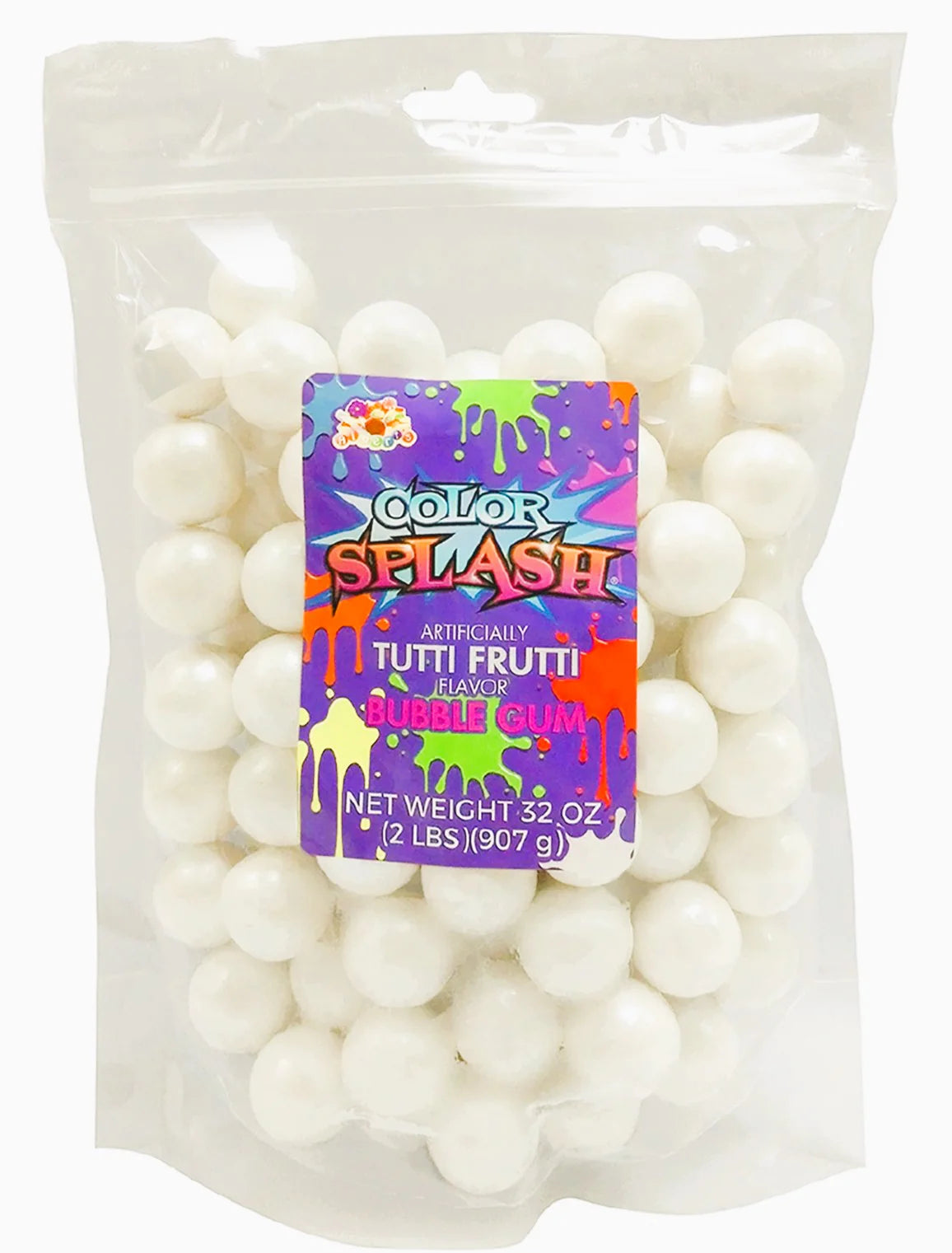 Alberts Bulk Color Splash Gumballs 1" Pearl White 2lb